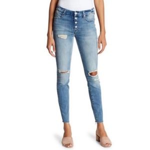 Mother The Pixie Fray in Losing Control Wash Distressed Skinny Size 28